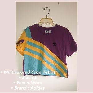 Multicolored Adidas Cropped T-shirt